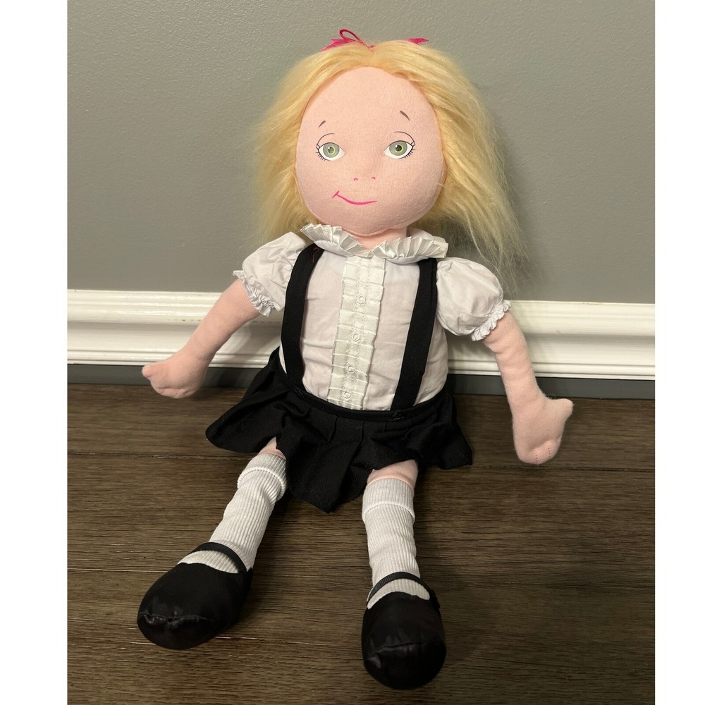 Yottoy Eloise Doll Plush Stuffed Animal Toy Blonde Hair School Outfit Black